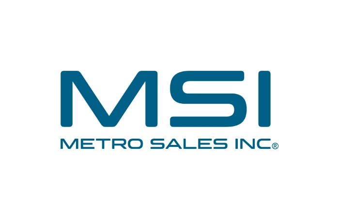 Blue text logo on a white background reads "MSI" in large letters, with "METRO SALES INC®" in smaller capital letters underneath.