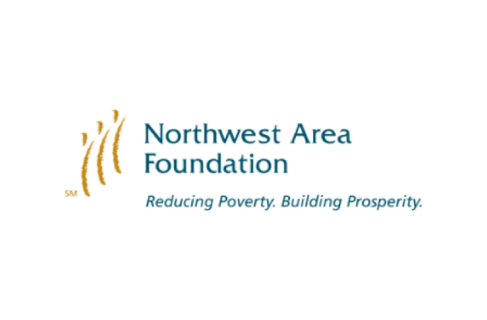 Northwest Area Foundation logo with yellow abstract figures on the left and the tagline “Reducing Poverty. Building Prosperity.” written in blue text on the right.